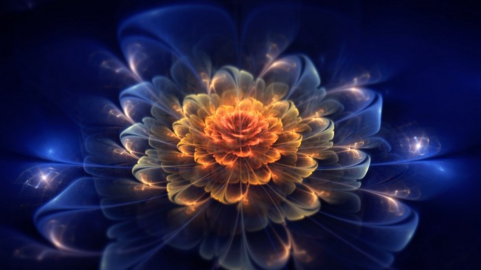 Glowing Fractal Flower with Radiant Light
