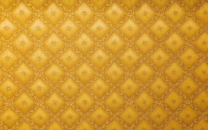 Yellow diamond pattern with floral accents and studs