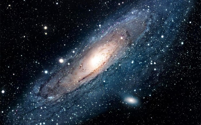 Andromeda Galaxy in deep space with stars