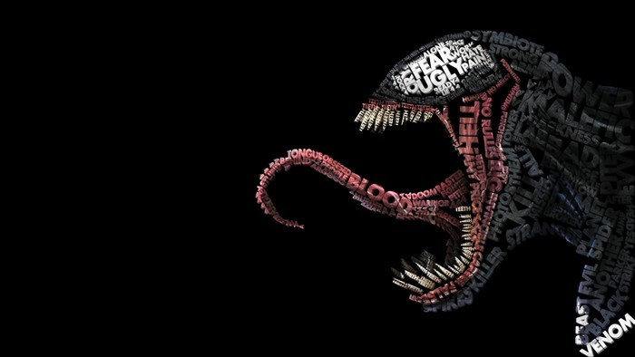 Venom typographic portrait illustration