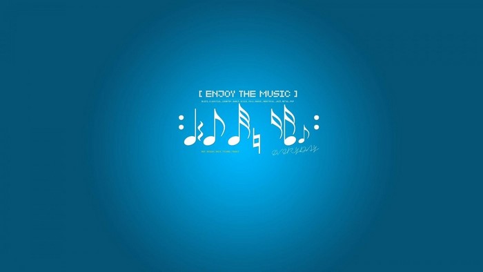 Enjoy the Music text with musical notes