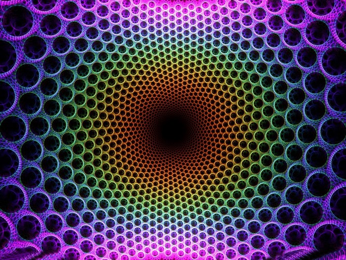Colorful Symmetrical Fractal Pattern with Circular Design