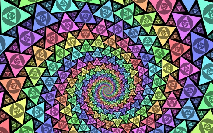Abstract psychedelic spiral pattern of triangles