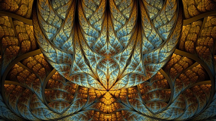 Symmetrical Fractal Stained Glass Dome