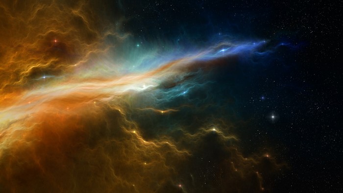 Colorful nebula in outer space with stars