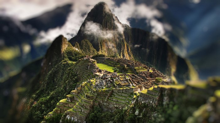 Machu Picchu ancient Inca citadel in the Andes Mountains