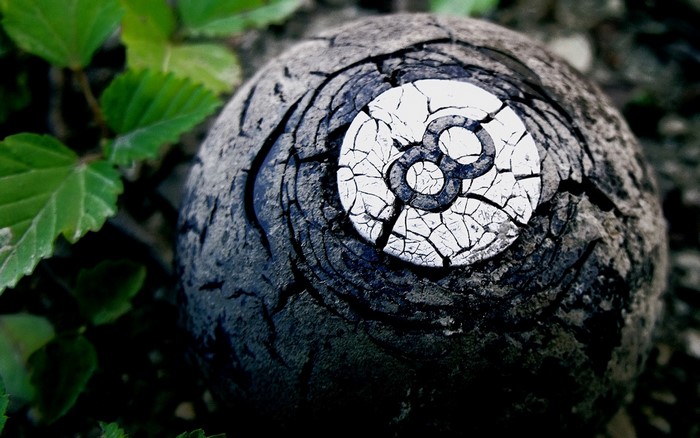 Cracked 8 ball in nature