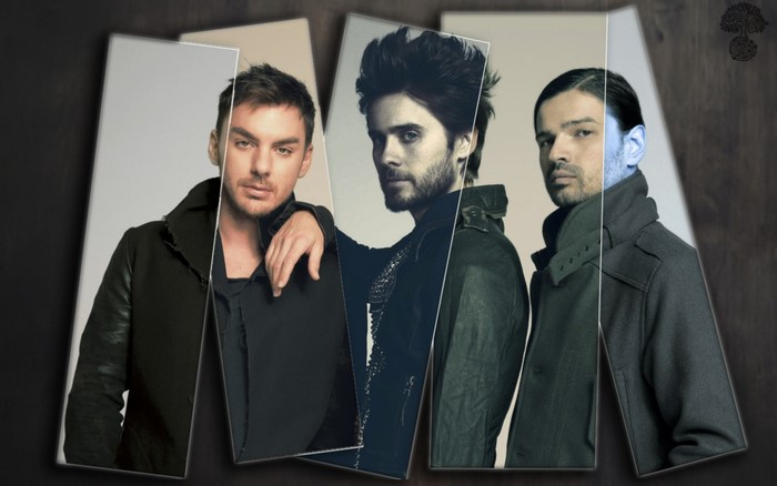 Jared Leto and bandmates from Thirty Seconds To Mars