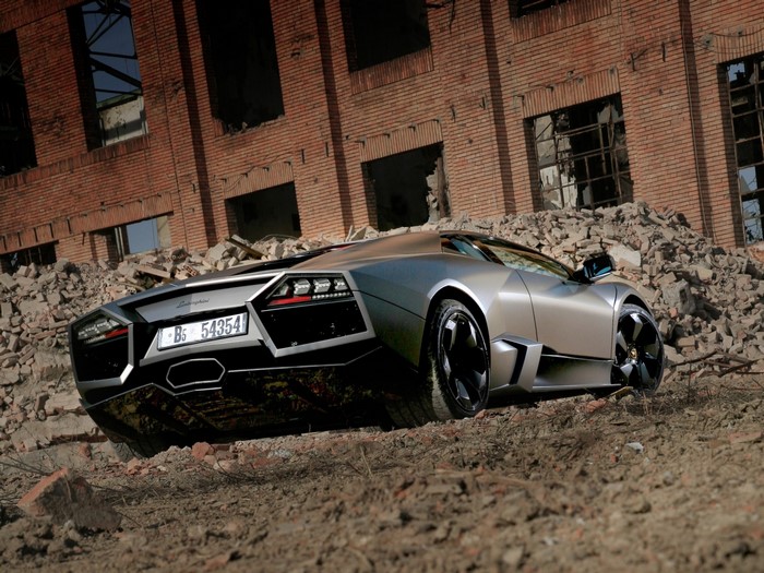 Lamborghini Reventon in a ruined building
