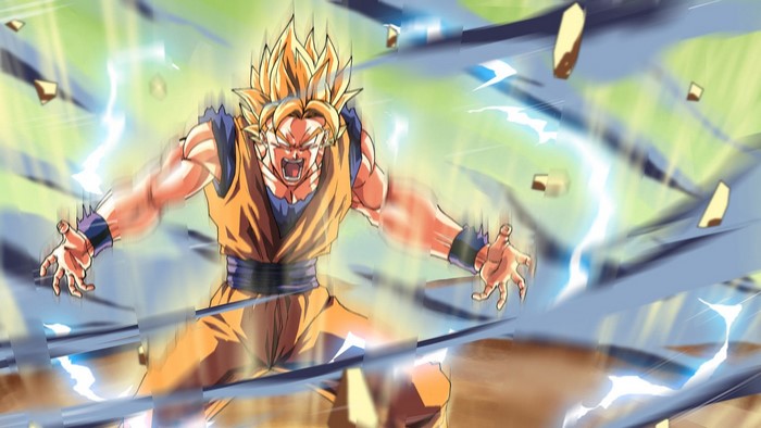 Son Goku from Dragon Ball Z powering up