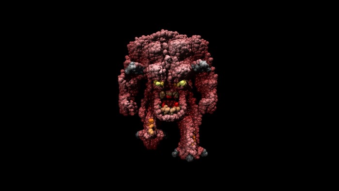 Doom game monster made of spheres