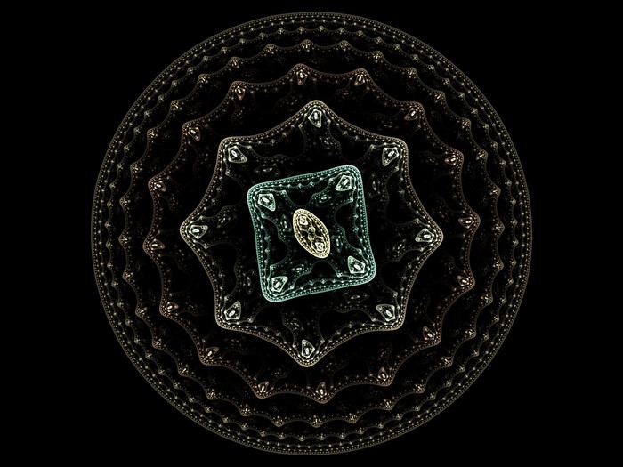 Abstract fractal mandala with intricate patterns