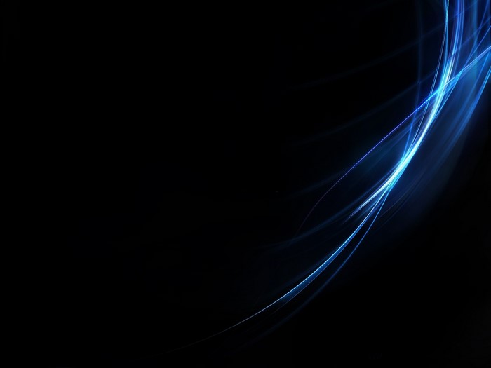 Abstract blue light streaks on black background