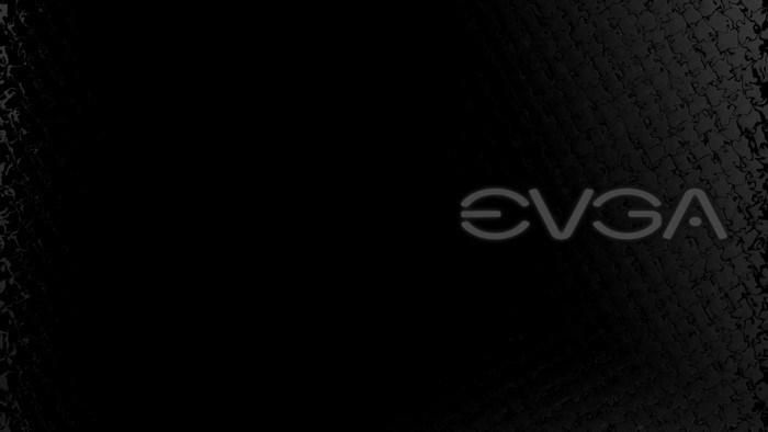EVGA logo on a black textured background