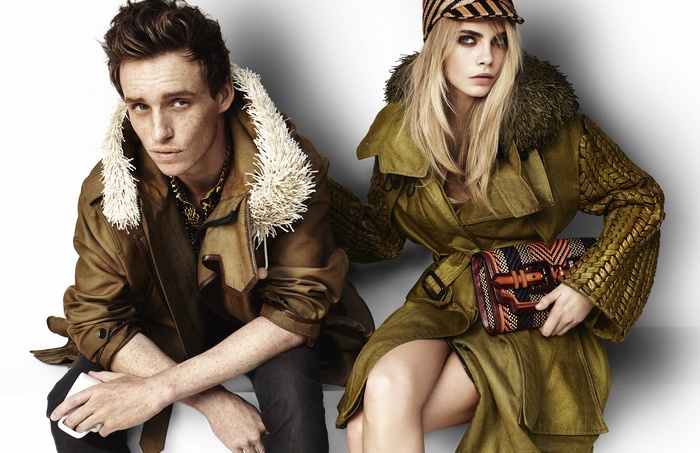 Eddie Redmayne and Cara Delevingne in fashion shoot