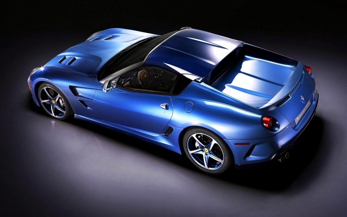 Blue Ferrari 599 GTB Fiorano sports car