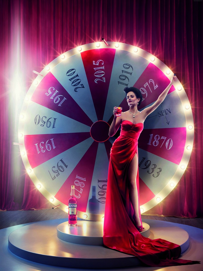 Eva Green with Campari wheel