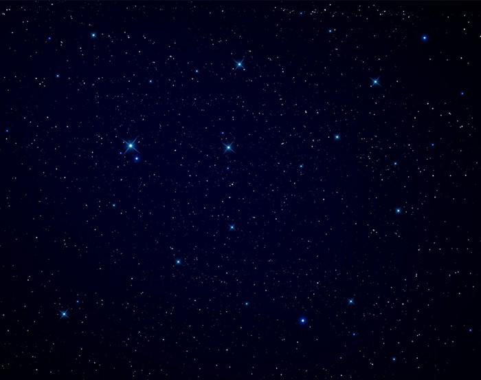 Starry night sky with constellations