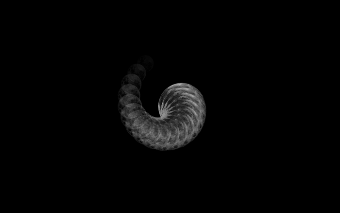Monochrome spiral of moons