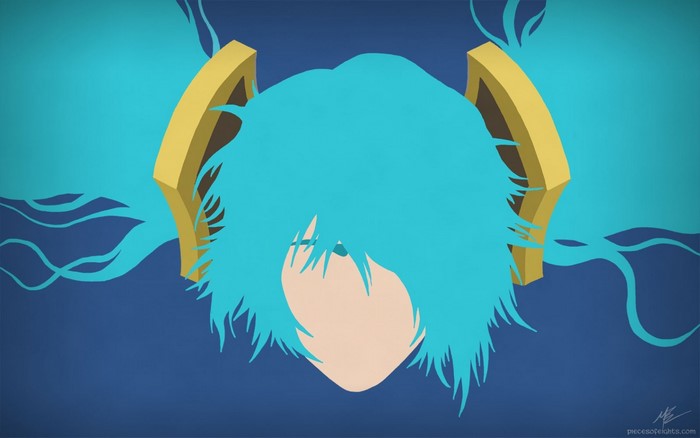 Sona from League of Legends minimalist illustration
