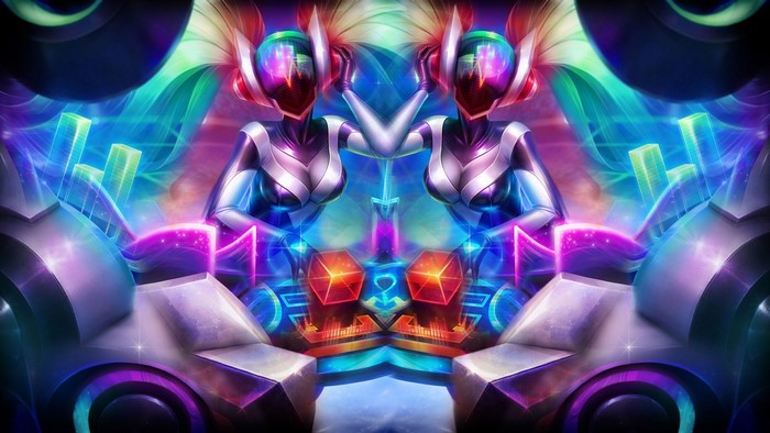 DJ Sona from League of Legends in a kaleidoscope