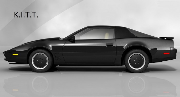 K.I.T.T. from Knight Rider, a black Pontiac Trans Am