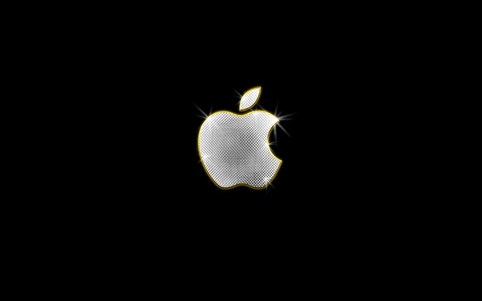 Diamond Apple logo on black background