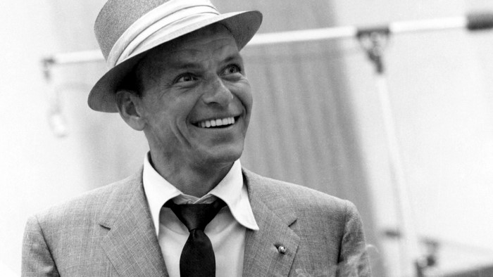 Frank Sinatra wearing a hat and suit