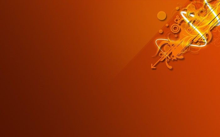 Orange abstract design with circles and lines