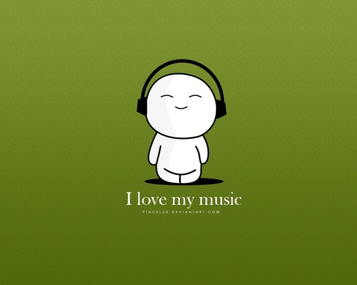 Illustration of a character listening to music