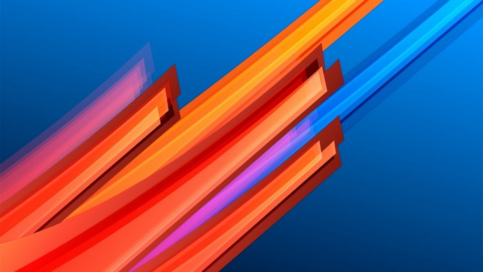 Abstract colorful lines on blue background