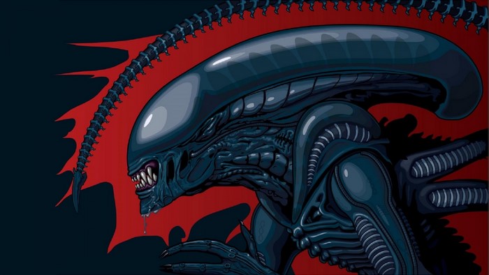 Xenomorph Alien Illustration with Dark Sci-Fi Theme
