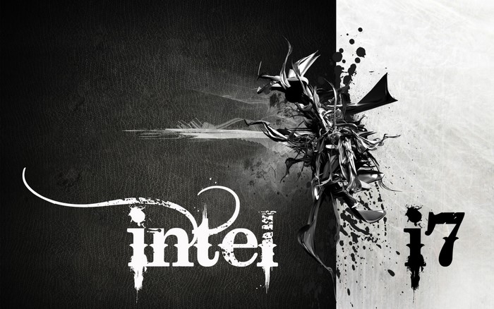 Intel i7 graphic design with abstract elements