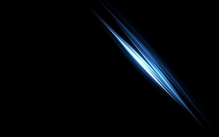 Abstract blue light streaks on black background