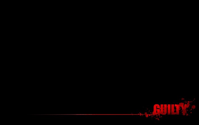 Guilty text with red blood splatters