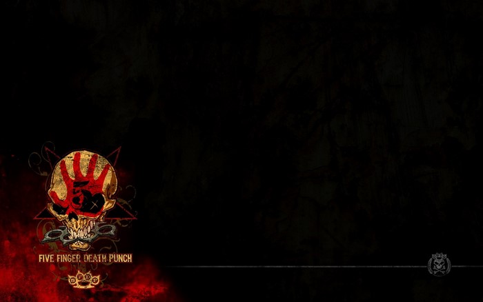 Five Finger Death Punch logo with skull and brass knuckles