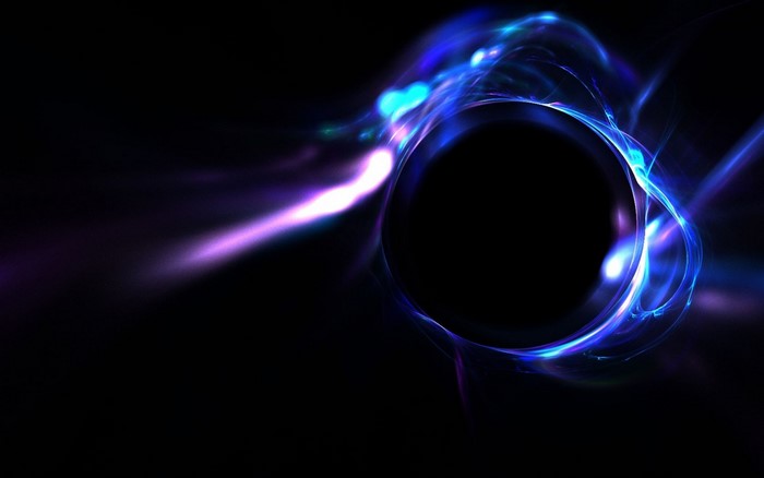 Abstract black hole with blue and purple light