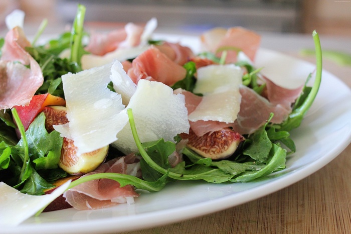 Salad with Prosciutto, Figs, and Shaved Parmesan