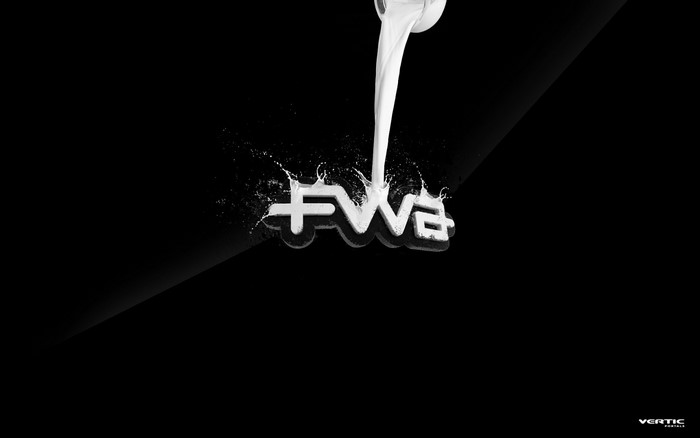 FWA logo with white liquid pouring on it