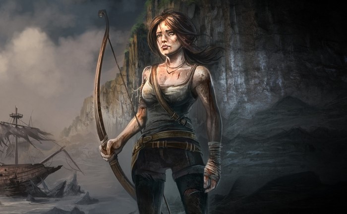 Lara Croft from Tomb Raider with a bow