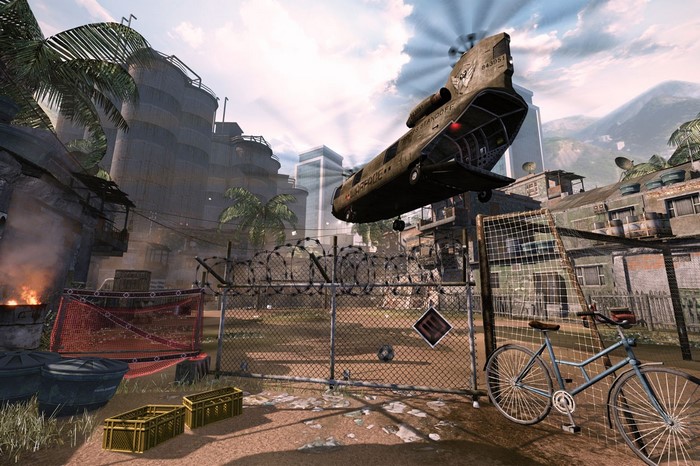 Helicopter over urban area in Warface