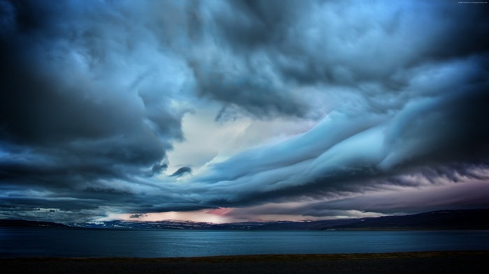 Stormy Clouds over Iceland Landscape