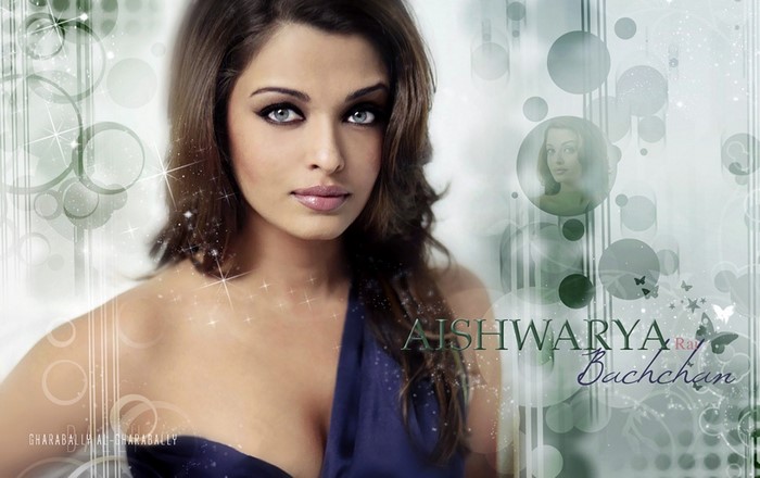 Aishwarya Rai Bachchan portrait with graphic design elements