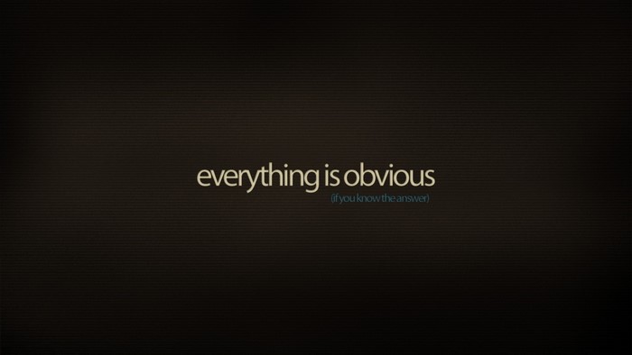 Typography text "everything is obvious"