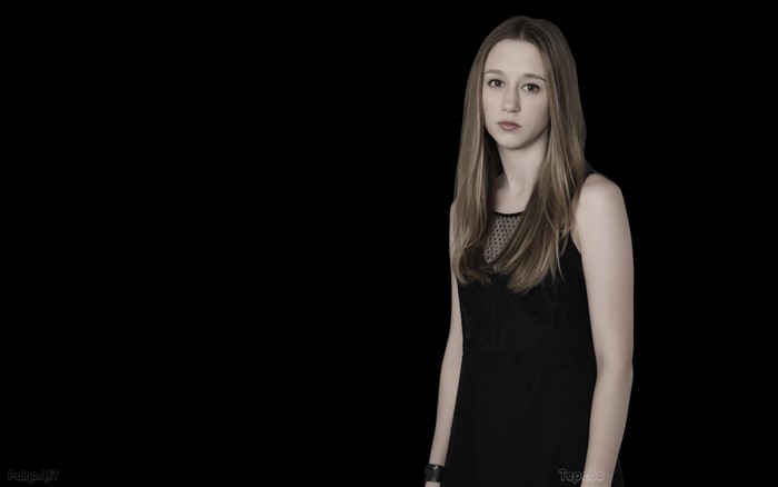 Taissa Farmiga in a black dress