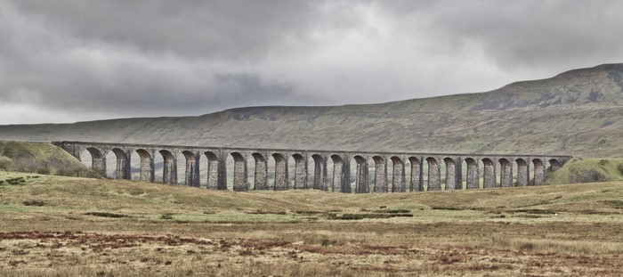 Ribblehead Viaduct on a cloudy day