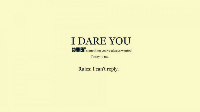 I Dare You Comment Rules