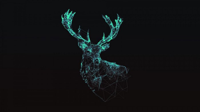 Digital art illustration of a deer head