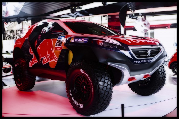 Peugeot 2008 DKR Rally Car with Red Bull Livery