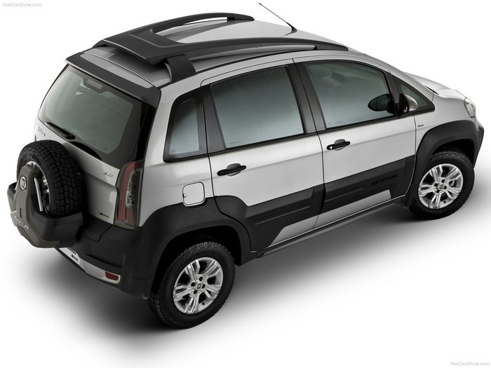 Silver Fiat Adventure SUV with Spare Tire